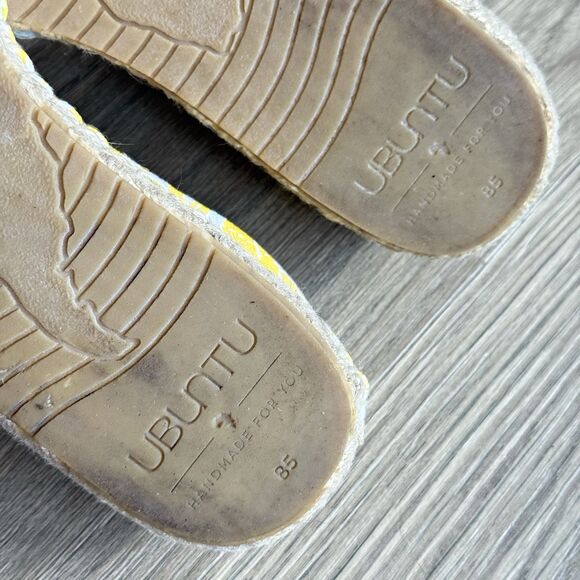 Ubuntu Life Shoes Women 8W Yellow Tropical Espadrille Flat Slip On Canvas - Picture 13 of 14